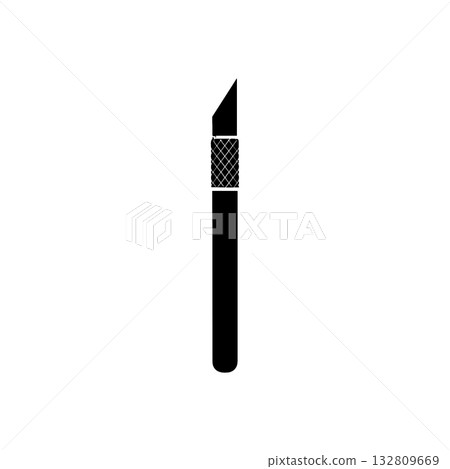 craft knife icon silhouette simple cutting tool with grip handle for diy art design paper and hobby projects isolated illustration craft knife icon silhouette simple cutting tool with grip handle for diy art design paper and hobby projects isolated illustration 132809669