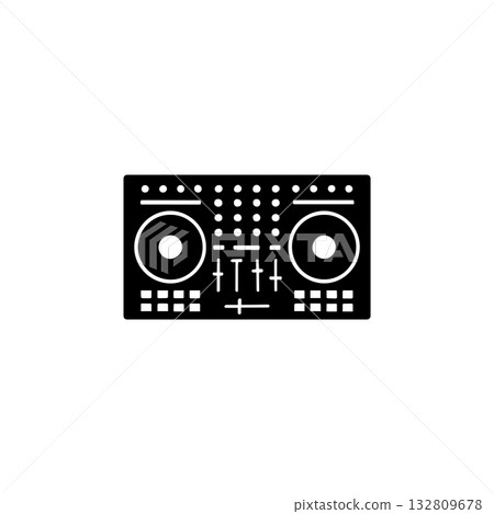 dj controller silhouette music mixing console for party club and events isolated on white background 132809678