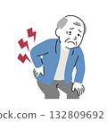 A man suffering from lower back pain with a simple touch A man suffering from lower back pain with a simple touch 132809692