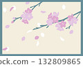 Retro vector illustration of a cherry blossom branch 132809865