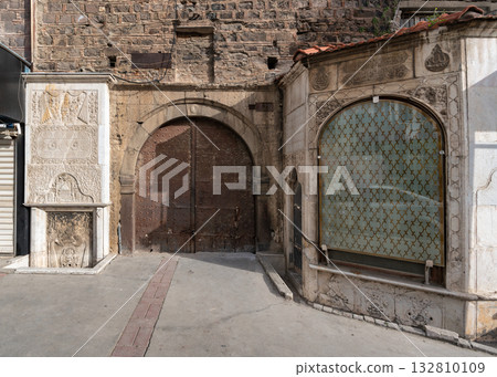 7 Uyuyanlar Cesmesi Seven Sleepers Fountain and Rustic Arched Door, Konak, Izmir, Turkey. 7 Uyuyanlar Cesmesi Seven Sleepers Fountain and Rustic Arched Door, Konak, Izmir, Turkey. 132810109