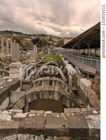 Izmir Agora of Smyrna Ancient Ruins with Stone Arches and Columns, Izmir, Turkey 132810111