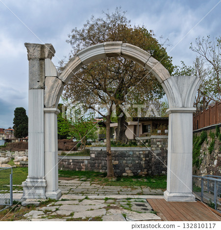 Classical Marble Archway at the ancient Izmir Agora of Smyrna, Izmir, Turkey 132810117