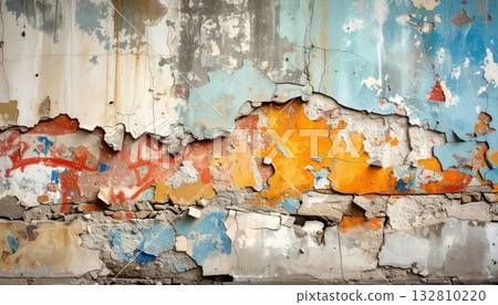 <AI圖像> 一面破損的混凝土牆,已經開始坍塌 <AI圖像> 一面破損的混凝土牆,已經開始坍塌 132810220