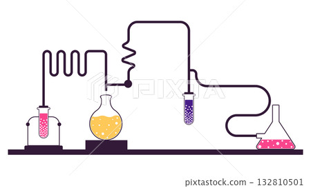 Flasks and beakers and glass tube 132810501