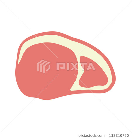 Pork hand-drawn simple food illustration_no outline 132810750