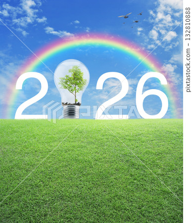 Happy new year 2026 ecological cover concept Happy new year 2026 ecological cover concept 132810888