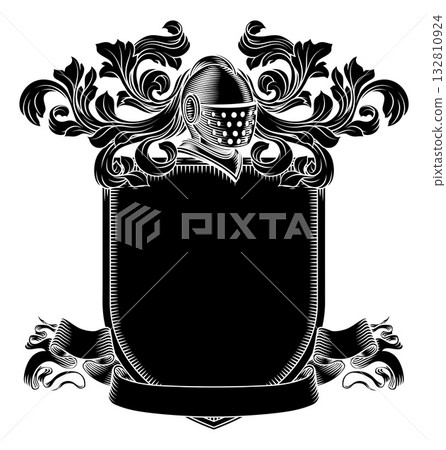 Coat of Arms Crest Knight Medieval Shield Heraldic 132810924
