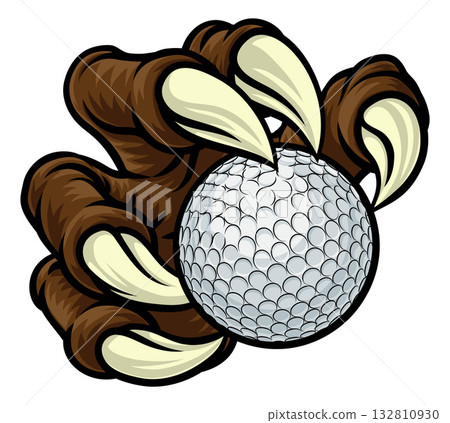 Golf Ball Claw Cartoon Monster Animal Hand 132810930