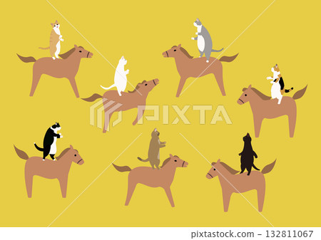 連續馬的例證 連續馬的例證 132811067