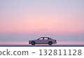 Emotional purple gradient sky and car 132811128
