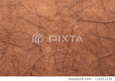 Dark brown Unryu dyed washi paper with natural fiber patterns 132811226