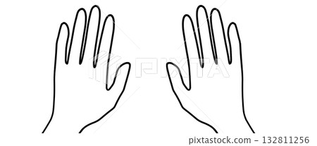 簡單的手形圖標，手的背面 132811256