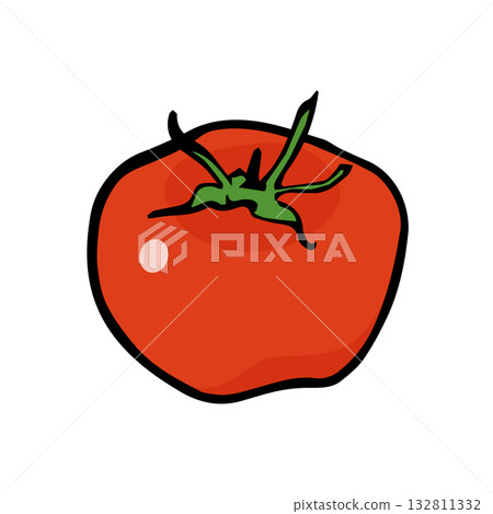手繪番茄插圖,簡單的食物輪廓 手繪番茄插圖,簡單的食物輪廓 132811332