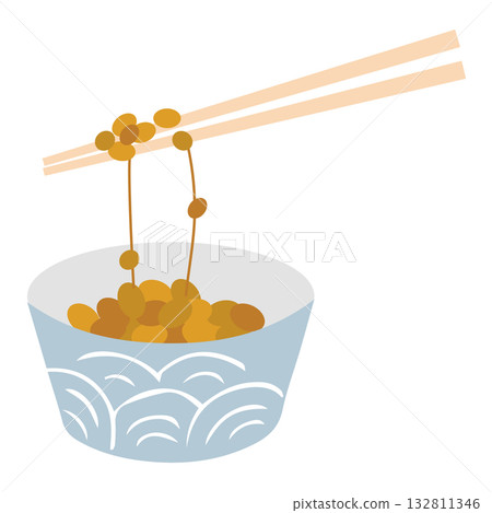 Natto illustration hand-drawn simple food_no outline 132811346