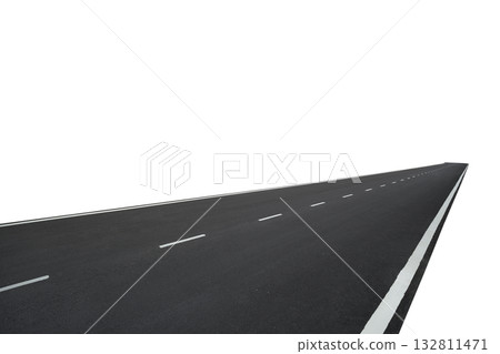 Asphalt road highway perspective vanishing isolated white background Asphalt road highway perspective vanishing isolated white background 132811471