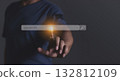 Young man hand touching search bar, Search job 132812109