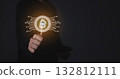 Young man with smartphone hand touching to trade cryptocurrencies online 132812111