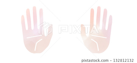 Simple hand icon, palm left and right set 132812132