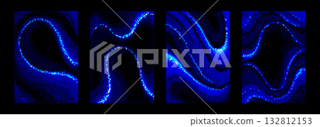 Neon Bitmap Neon pixel gradient background with glowing bitmap-插圖素材 [132812153 ...