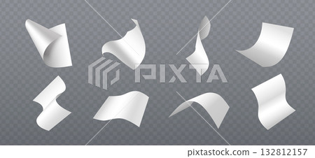 White 3d paper sheets in fall motion 132812157
