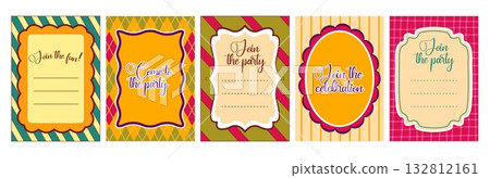 Invitation templates with scallop wavy borders 132812161