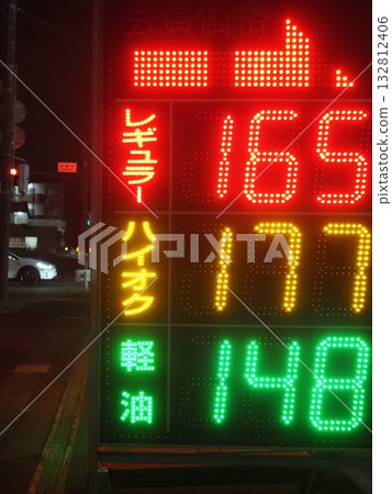 Gas station price sign Gas station price sign 132812406