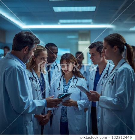 Doctors discussing 132812449