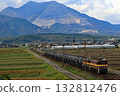 Mount Fujiwara and freight train 132812476