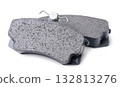 Two brake pads close-up on a white. Isolated 132813276