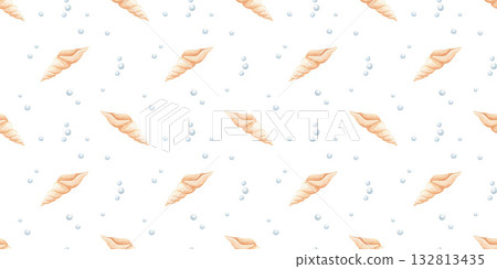 Seamless pattern with watercolor coral, ocean life, hand drawn summer background Seamless pattern with watercolor coral, ocean life, hand drawn summer background 132813435