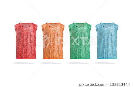 Blank colored football team practice vest mockup, front view Blank colored football team practice vest mockup, front view 132813444