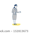A lady in a suit to show guidance 132813673