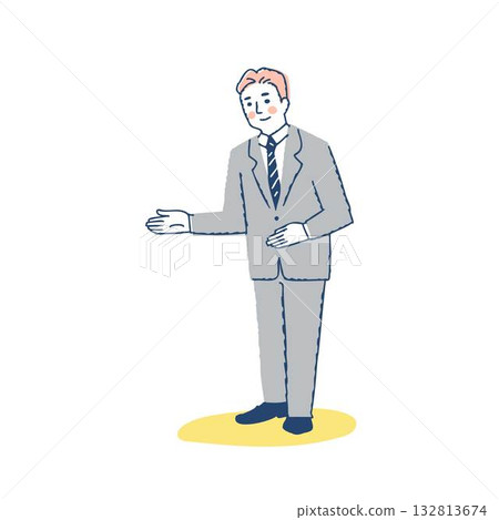 A man in a suit to guide A man in a suit to guide 132813674