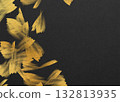 Black Japanese paper and gold leaf background 132813935