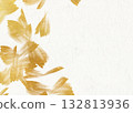 White Japanese paper and gold leaf background 132813936
