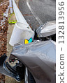 Damaged car and beginner's mark 132813956