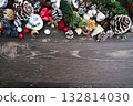 Christmas tree wood grain background material 132814030