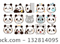 Cute panda emoji set 132814095