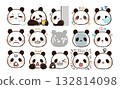 Cute panda emoji set 132814098