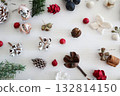 Christmas background material with nuts 132814150