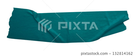 green crumpled torn tape isolated on transparent background. green crumpled torn tape isolated on transparent background. 132814162