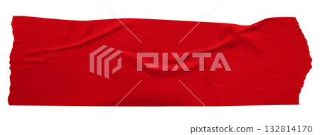 red crumpled torn tape isolated on transparent background. red crumpled torn tape isolated on transparent background. 132814170