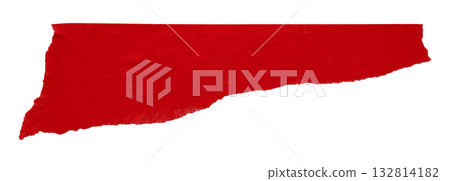 red crumpled torn tape isolated on transparent background. red crumpled torn tape isolated on transparent background. 132814182