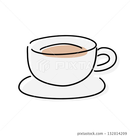 簡單的杯子和碟子插圖 132814209