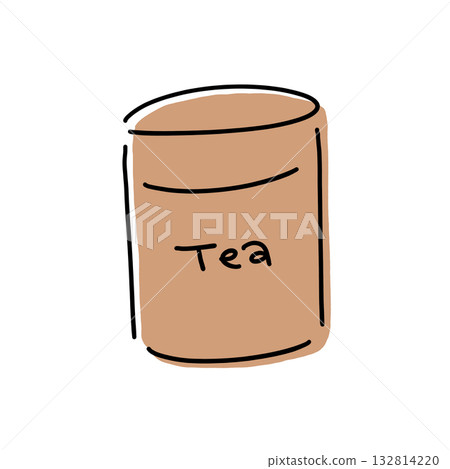 簡單的茶罐插圖 簡單的茶罐插圖 132814220