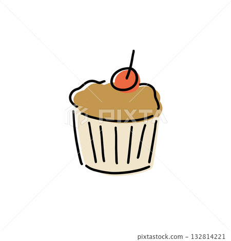 簡單的紙杯蛋糕插畫 簡單的紙杯蛋糕插畫 132814221