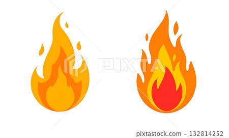 燃燒的火焰的插圖 132814252