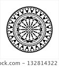 Polynesian Maori tribal circular pattern tattoo 132814322