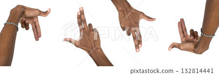 Gesture creating frame shape. Hands forming square symbol with fingers, black male holding pose for Gesture creating frame shape. Hands forming square symbol with fingers, black male holding pose for 132814441
